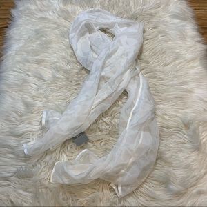 NWT Nordstrom 100% Silk Scarf Luxury Ivory White